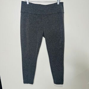 Athleta Delancey Herringbone Tight Pants Black Gray Sz XL